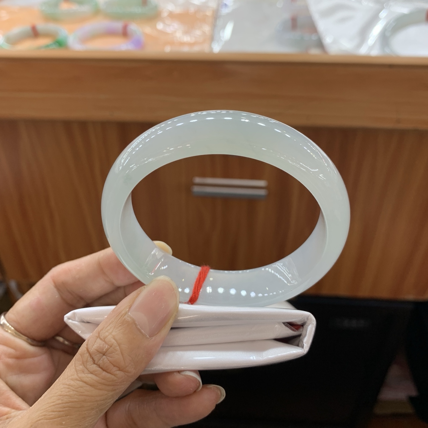 041521XY冰底色宽版翡翠手镯57.5-15.2-7.5