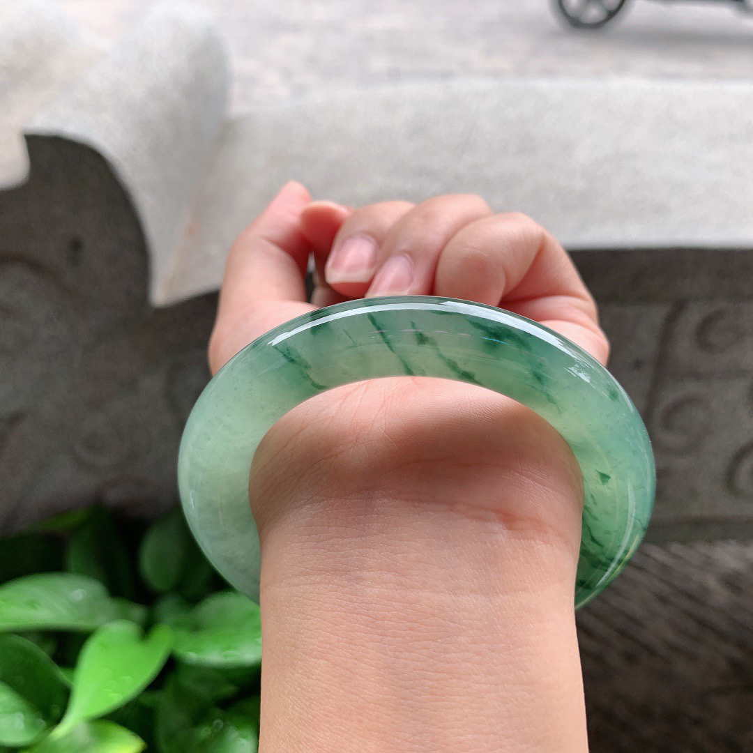 圈口55.8-11.5 【飘花圆条手镯】圆条55 56可戴