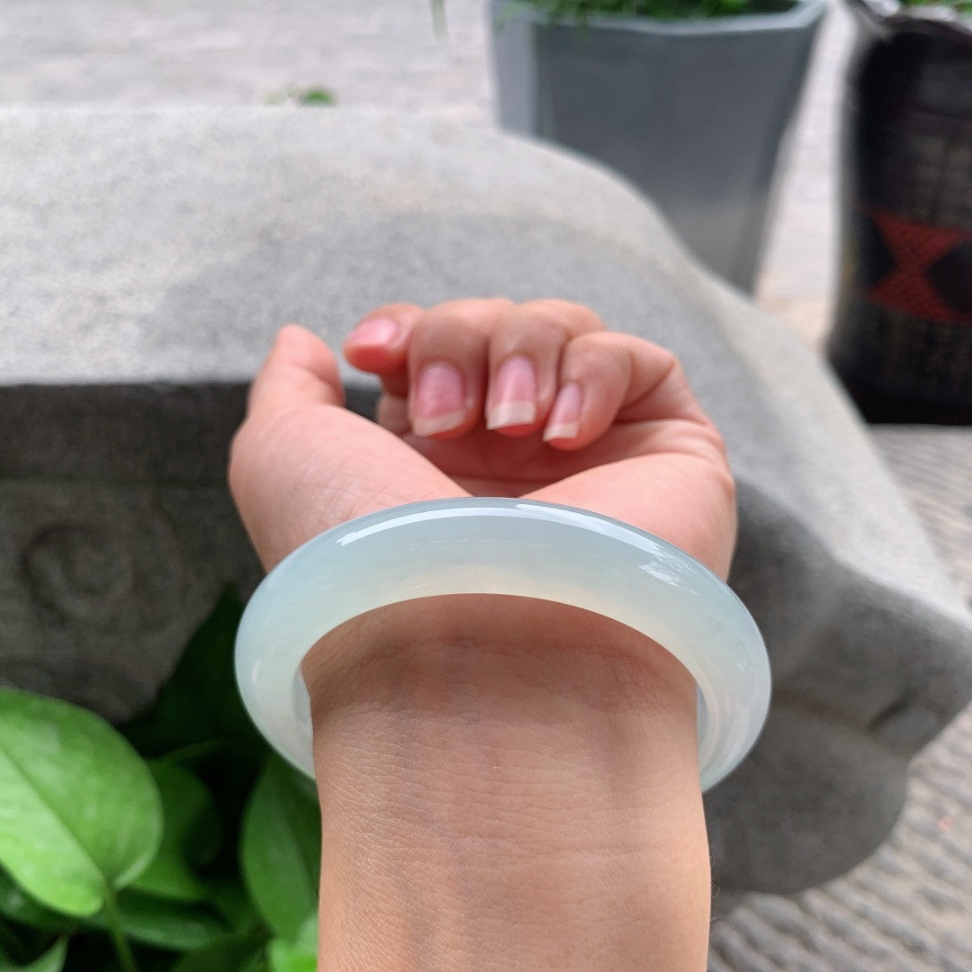 大圈口58.5-11.8-9.4 【冰种晴正圈手镯】正圈58 59可戴