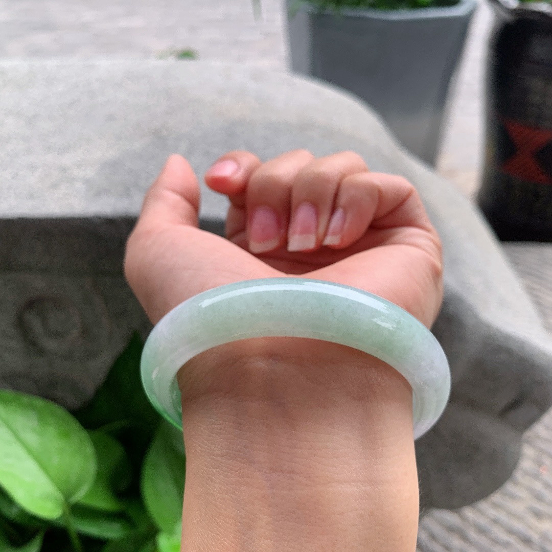 圈口 57-12.5-8.2【阳绿正圈手镯】正圈57 58可戴