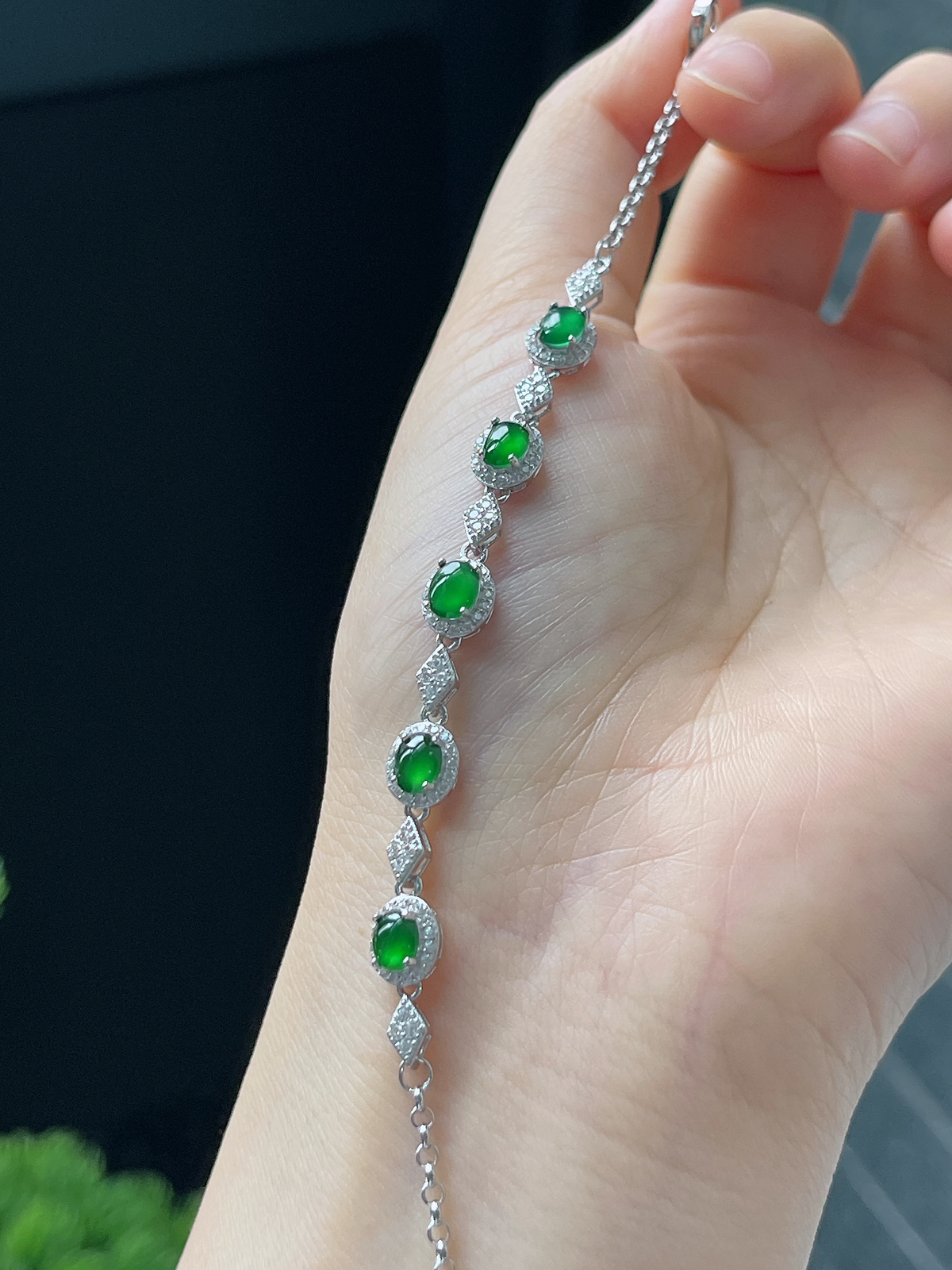 s925银 翡翠手链