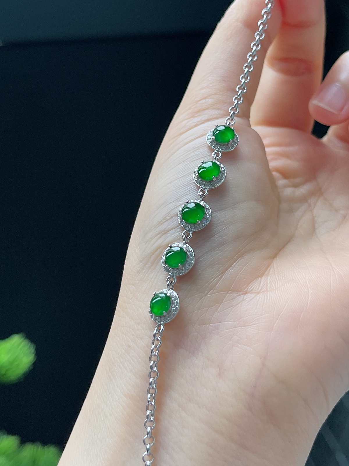 s925银 翡翠手链