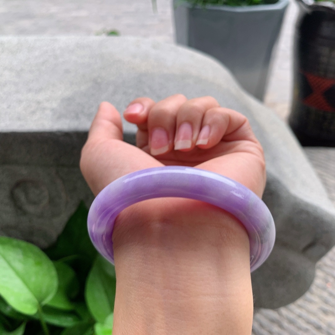 圈口 54.5-10.6【浓紫圆条手镯】圆条54 55可戴