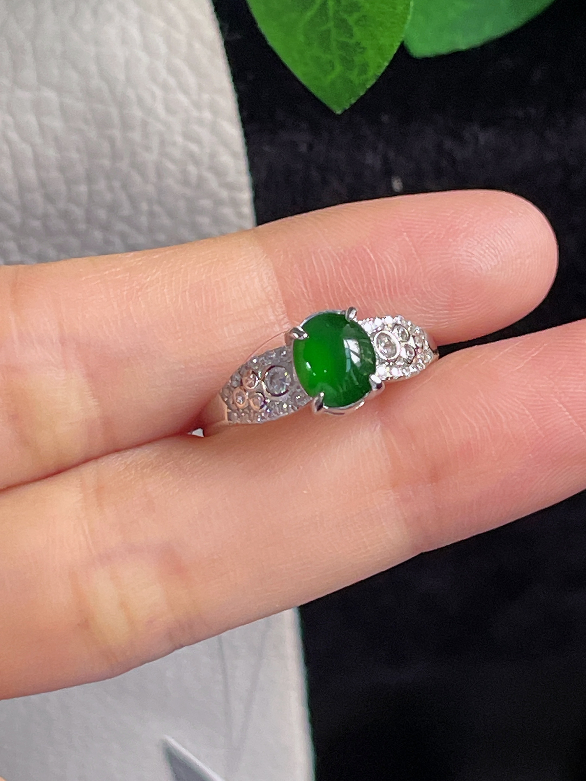 s925银 翡翠戒指