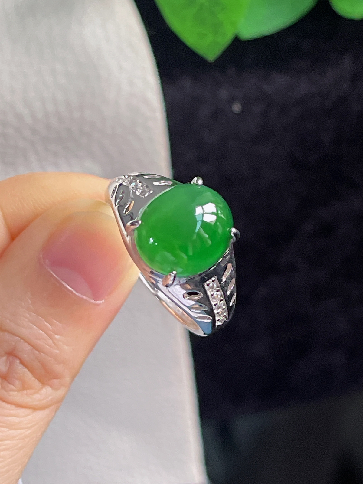 s925银 翡翠戒指