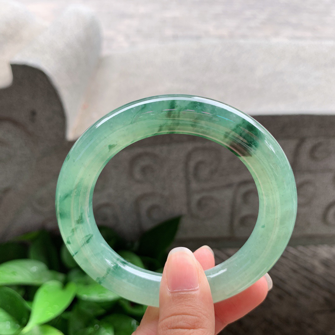 圈口55.8-11.5 【飘花圆条手镯】圆条55 56可戴