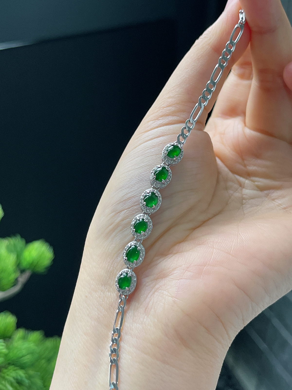 s925银 翡翠手链