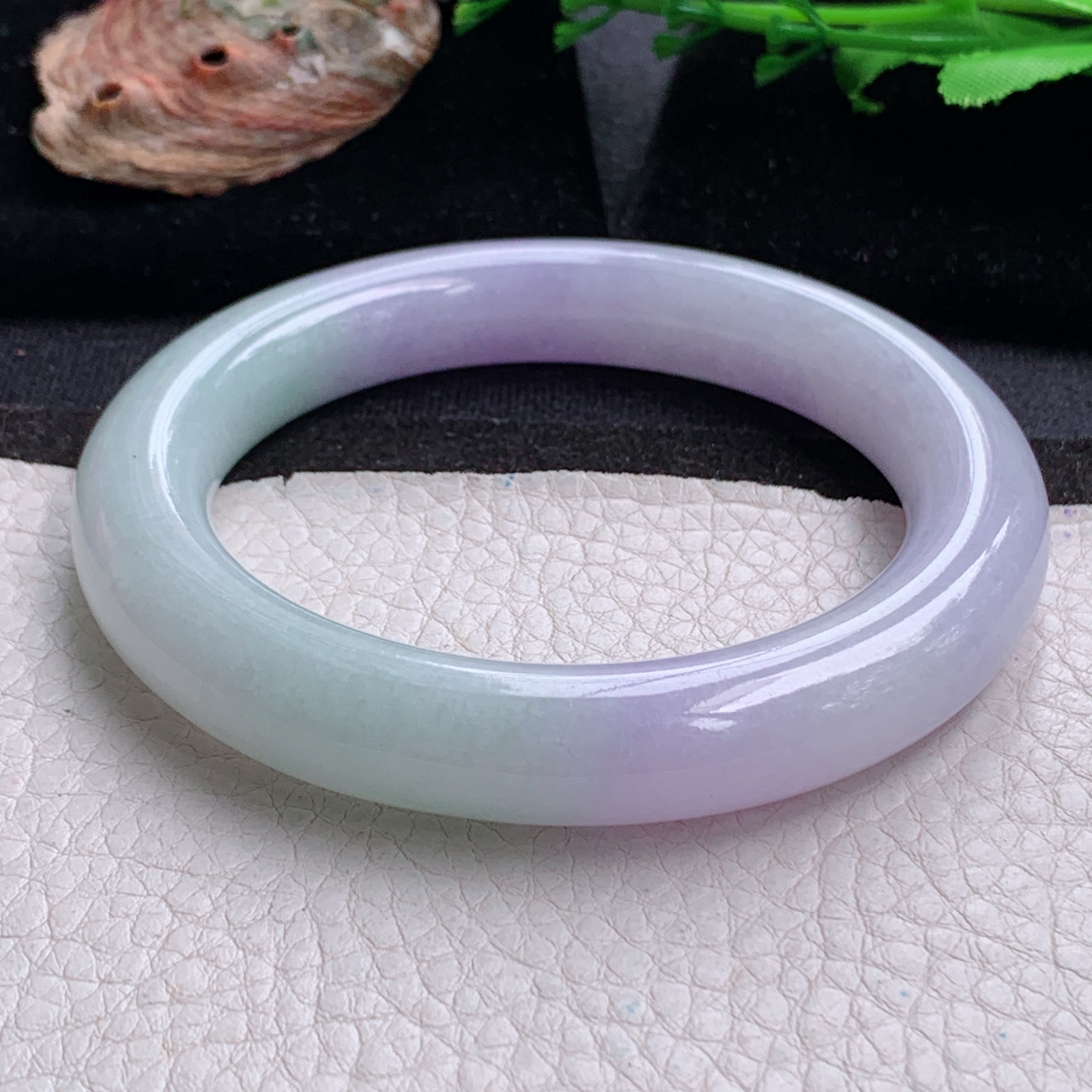 xc招财款59.5*12*11.8美人镯 天然缅甸翡翠a货手半山水春带彩圆条玉镯子