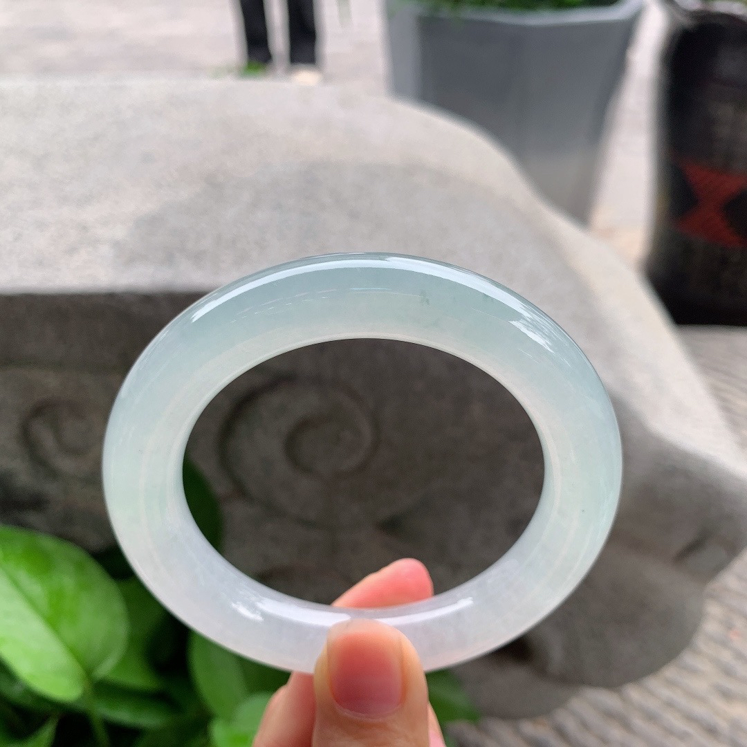 圈口57.8-11.7 【冰种晴圆条手镯】圆条57 58可戴