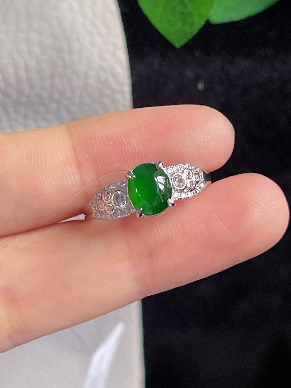 s925银 翡翠戒指