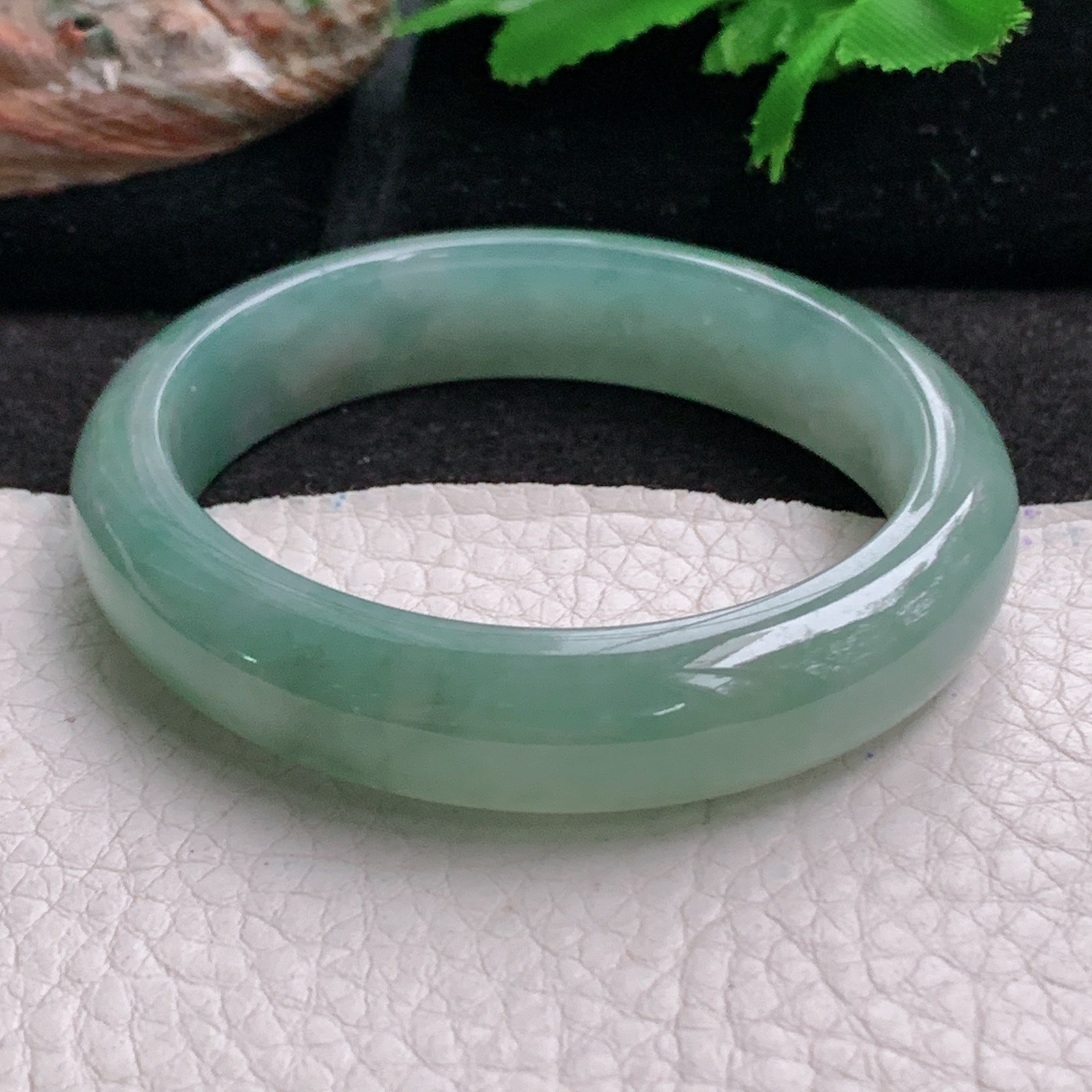 ee实拍53.6*50*12*7.4贵妃镯 天然缅甸翡翠a货手镯冰油蛋形玉镯子