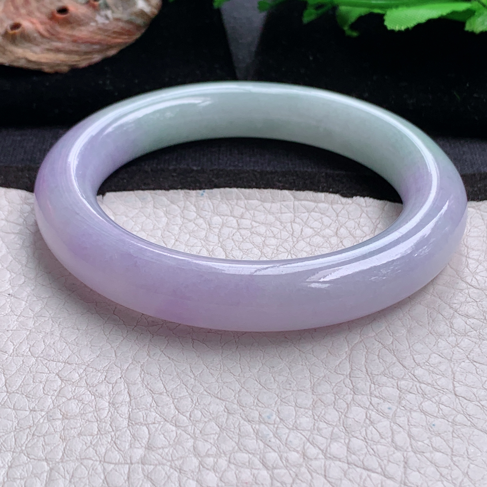 xc招财款59.5*12*11.8美人镯 天然缅甸翡翠a货手半山水春带彩圆条玉镯子