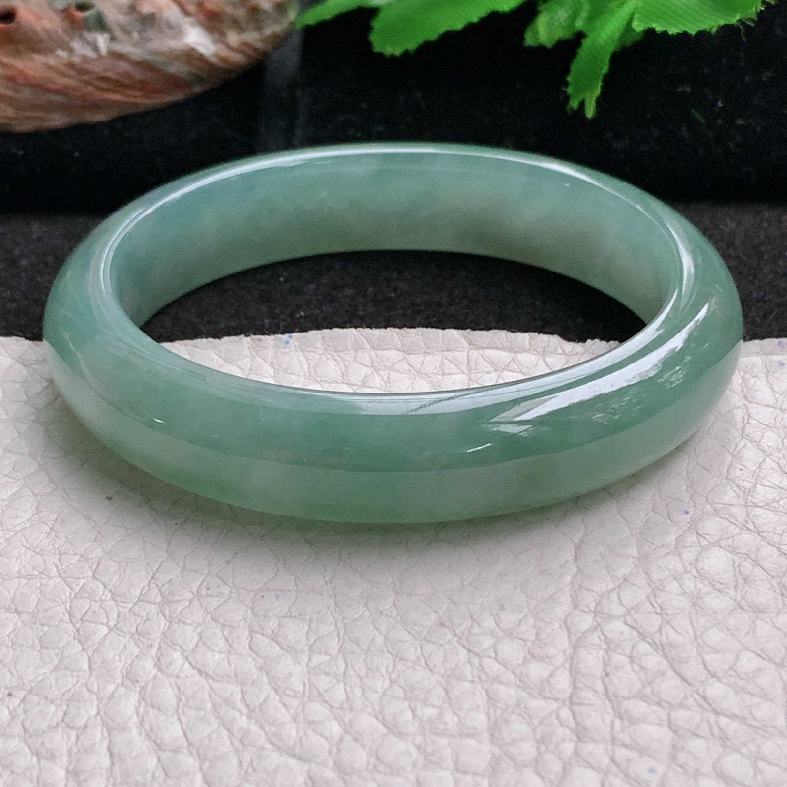 ee实拍53.6*50*12*7.4贵妃镯 天然缅甸翡翠a货手镯冰油蛋形玉镯子