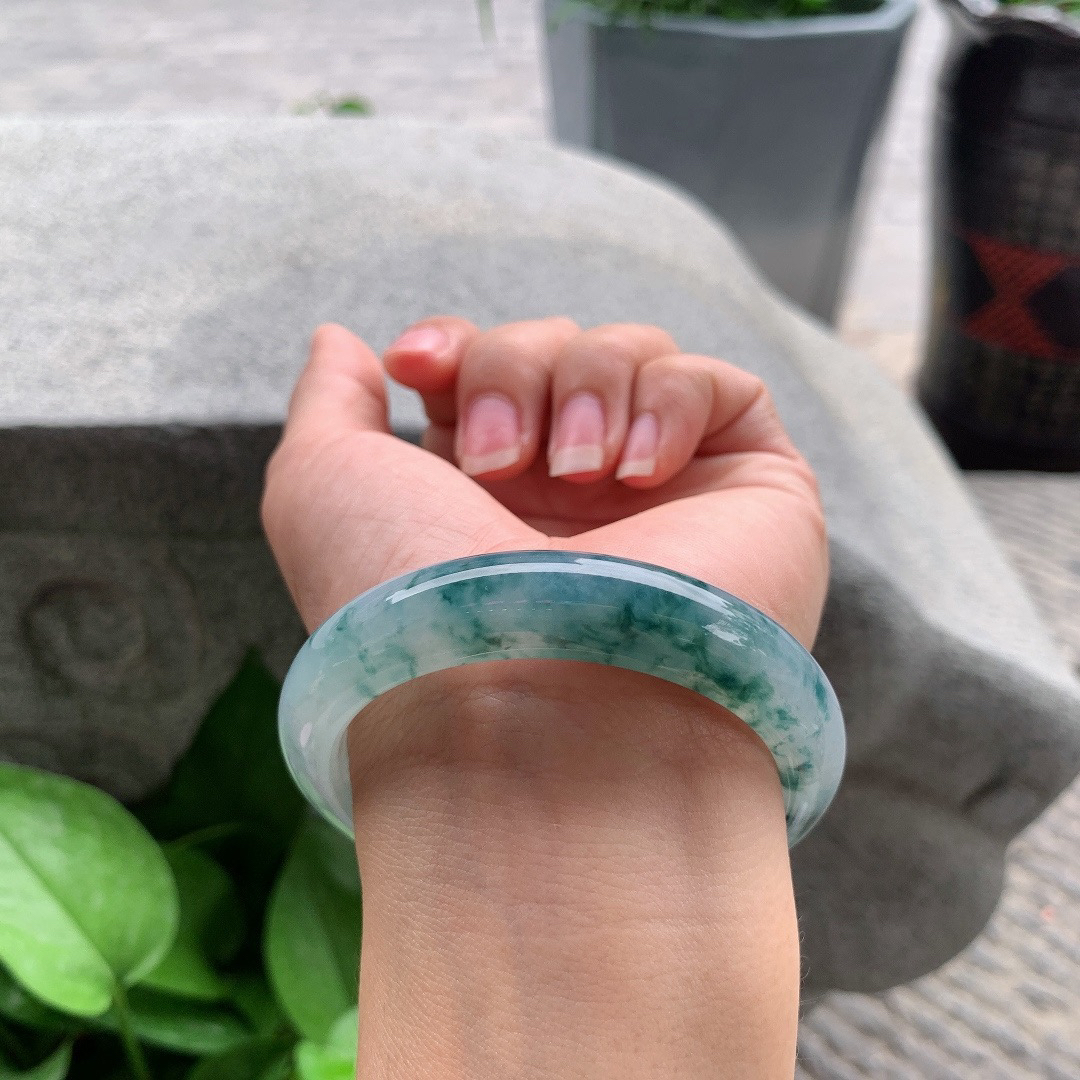 圈口 54.5-12.5-8.3【冰飘花正圈手镯】正圈54 58可戴