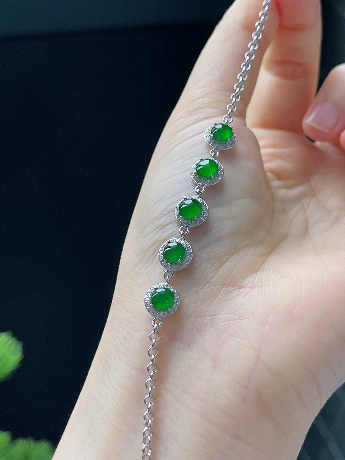 s925银 翡翠手链