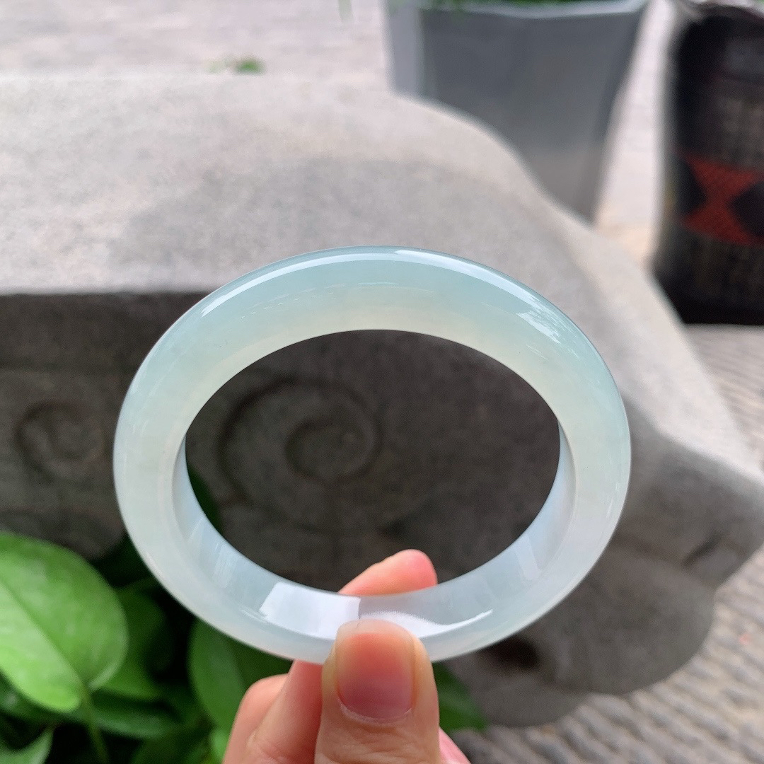 大圈口58.5-11.8-9.4 【冰种晴正圈手镯】正圈58 59可戴