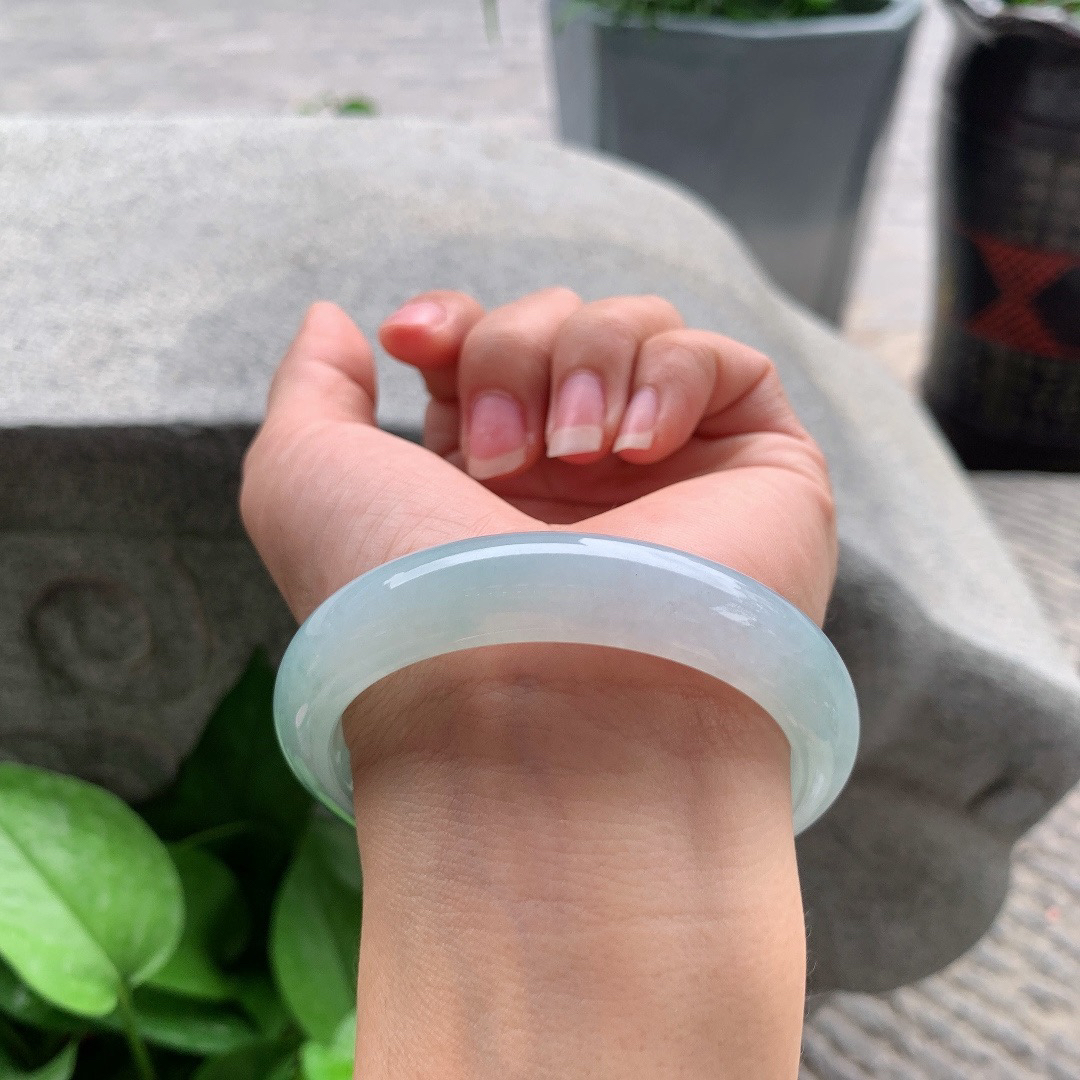 圈口 56.7-12.2-8.4【冰飘花正圈手镯】 正圈56 57可戴