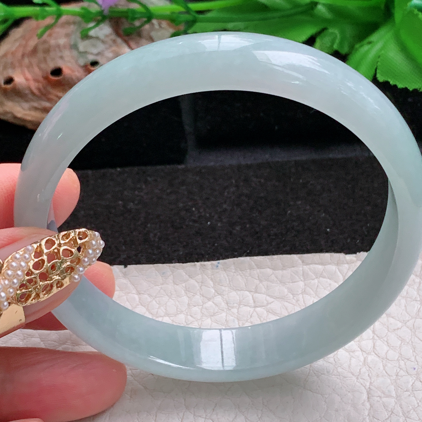 ee大圈口61*12.5*6.3平安镯 天然缅甸翡翠a货手镯冰晴正圈玉镯子