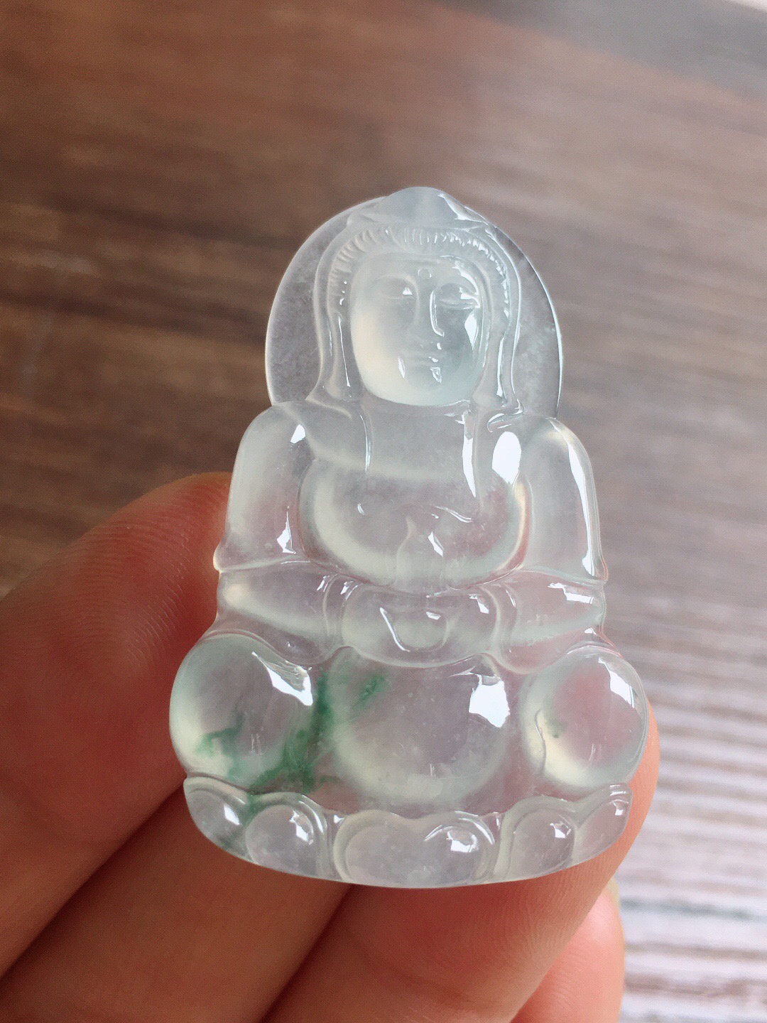 冰飘花观音，冰冰润润，玉质细腻，品相好，种水足，001 尺寸41.8*27*4.2