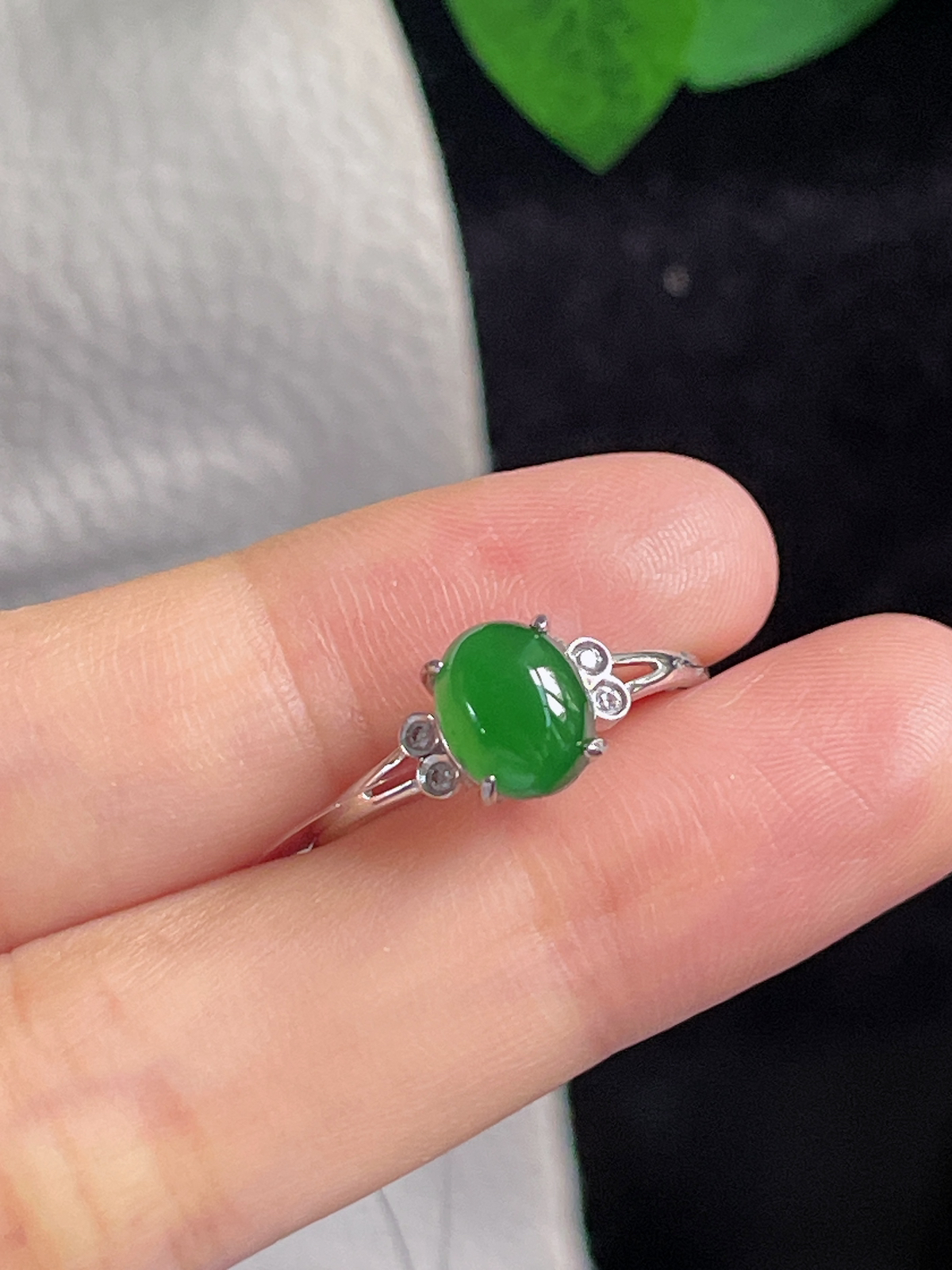 s925银 翡翠戒指