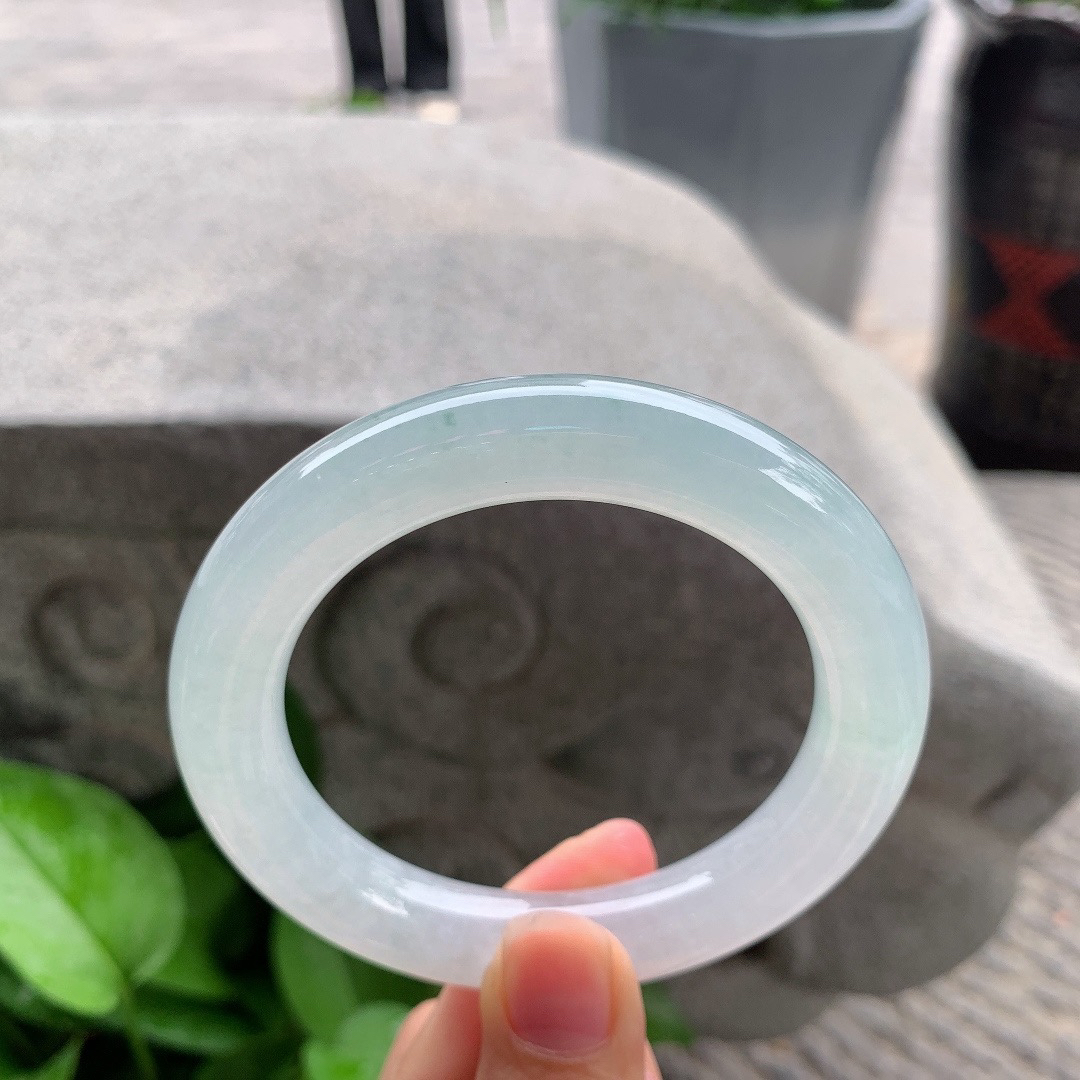 圈口57.8-11.7 【冰种晴圆条手镯】圆条57 58可戴