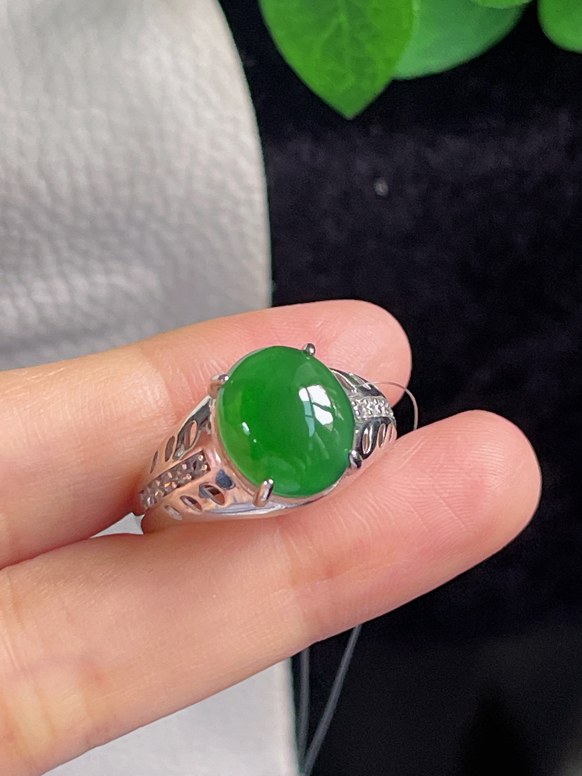 s925银 翡翠戒指
