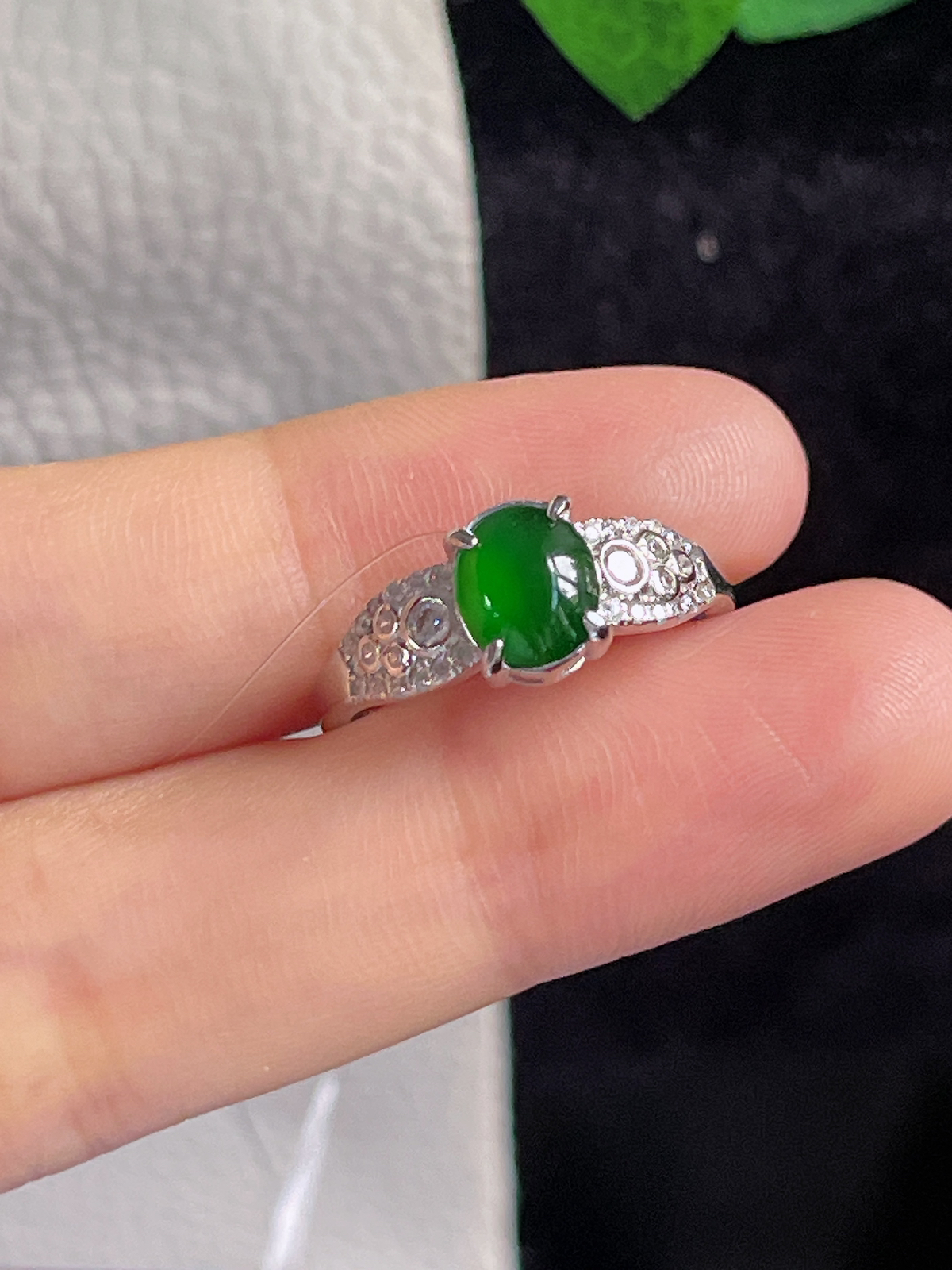 s925银 翡翠戒指