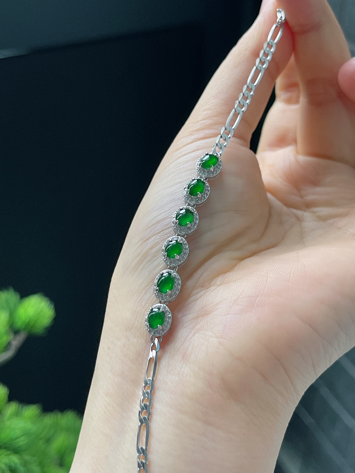 s925银 翡翠手链