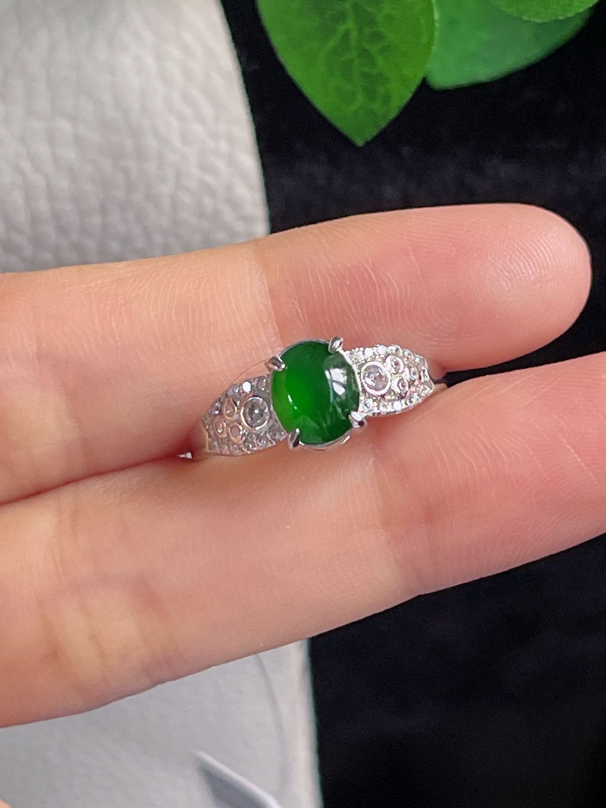 s925银 翡翠戒指