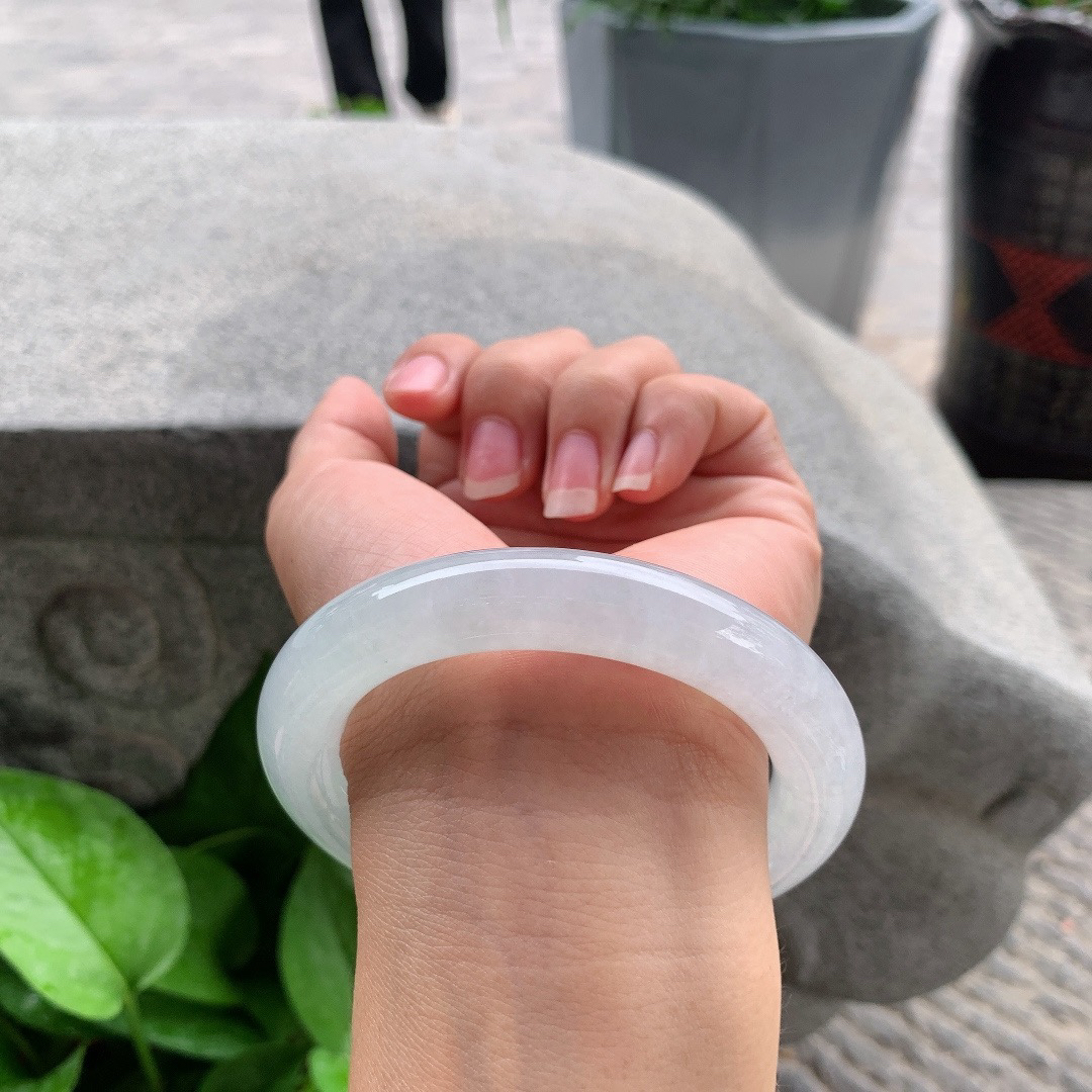 圈口57.8-11.7 【冰种晴圆条手镯】圆条57 58可戴