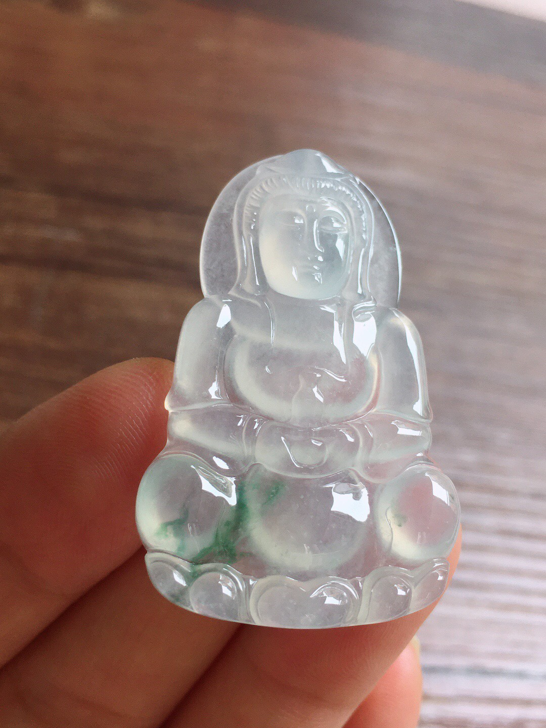 冰飘花观音，冰冰润润，玉质细腻，品相好，种水足，001 尺寸41.8*27*4.2