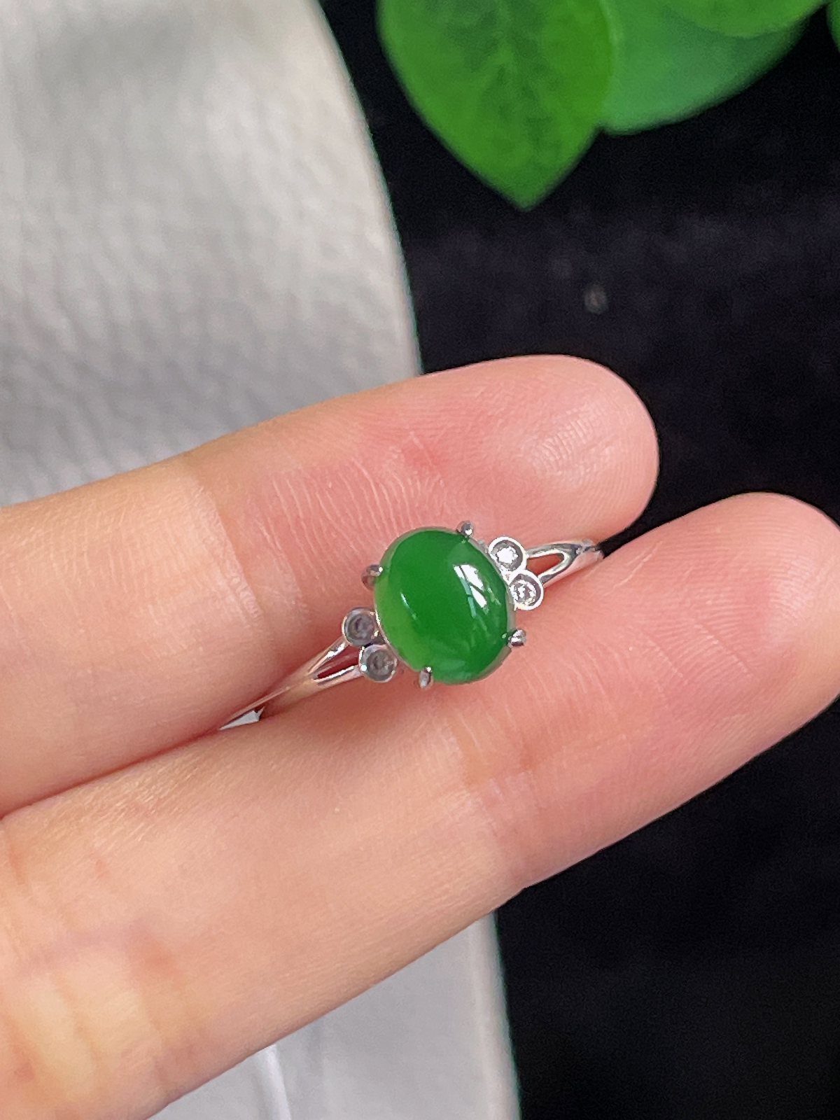 s925银 翡翠戒指