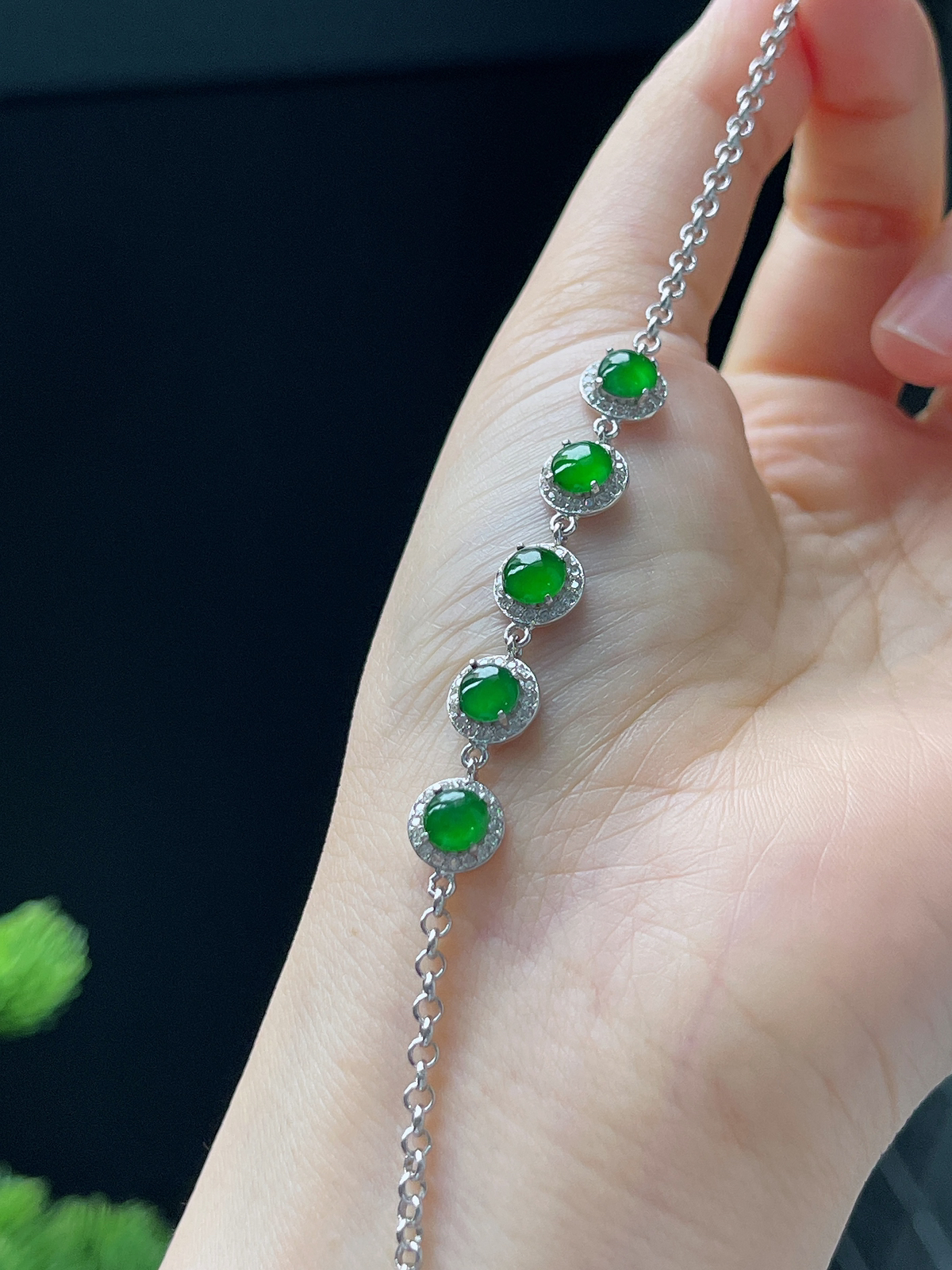 s925银 翡翠手链