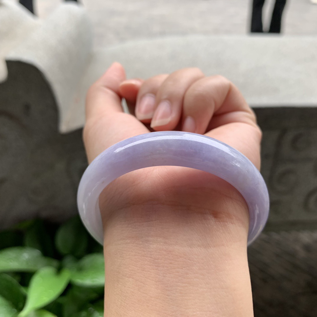 小圈口53.5-12.3-7.3 【茄紫正圈手镯】正圈53 54可戴