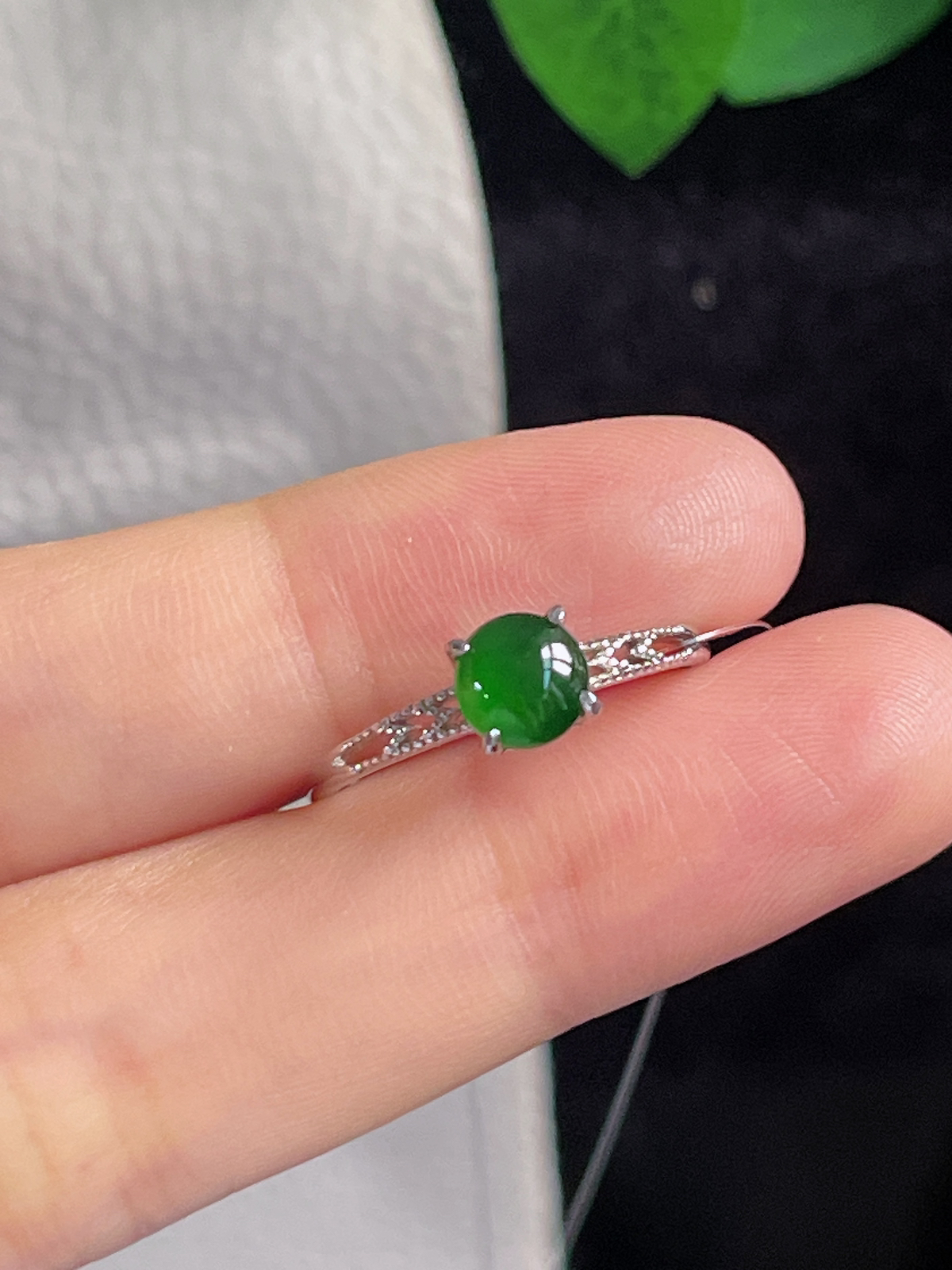 s925银 翡翠戒指