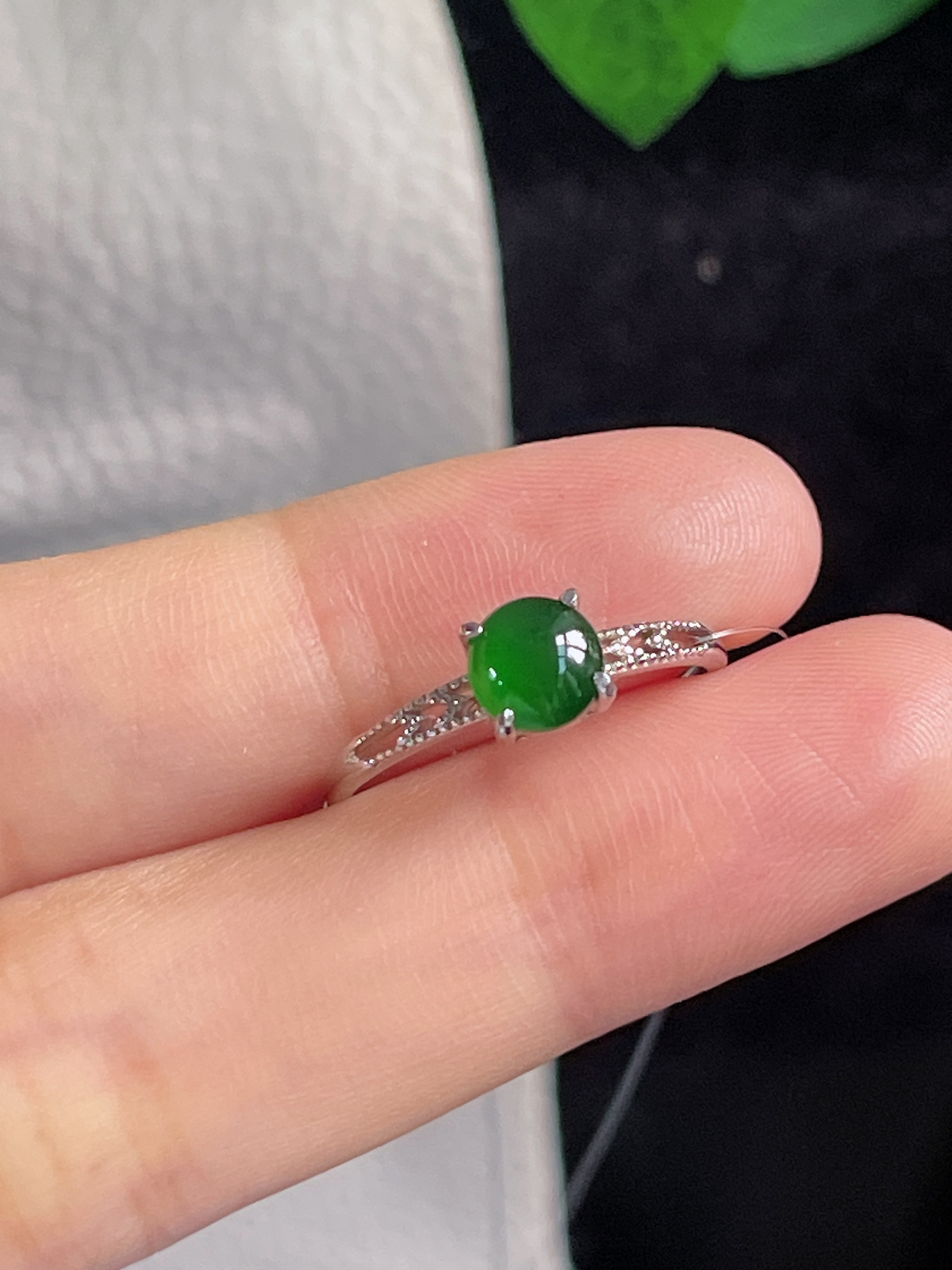 s925银 翡翠戒指