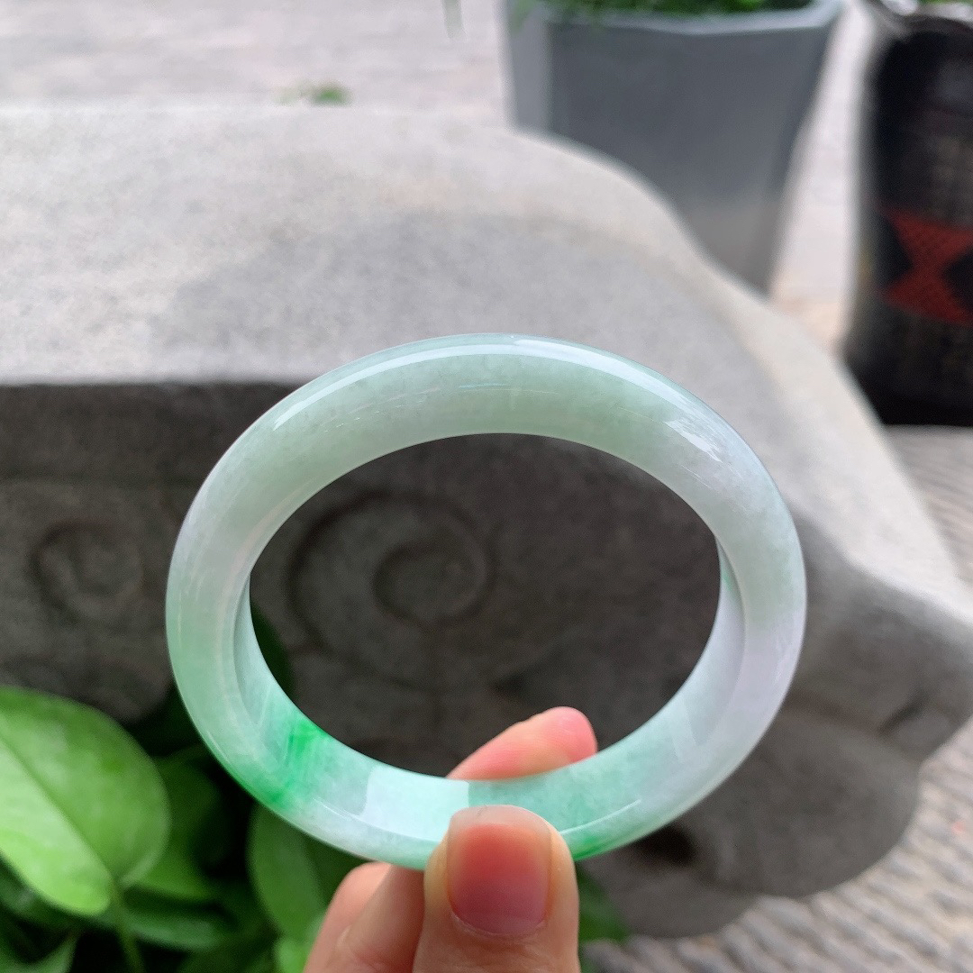 圈口 57-12.5-8.2【阳绿正圈手镯】正圈57 58可戴