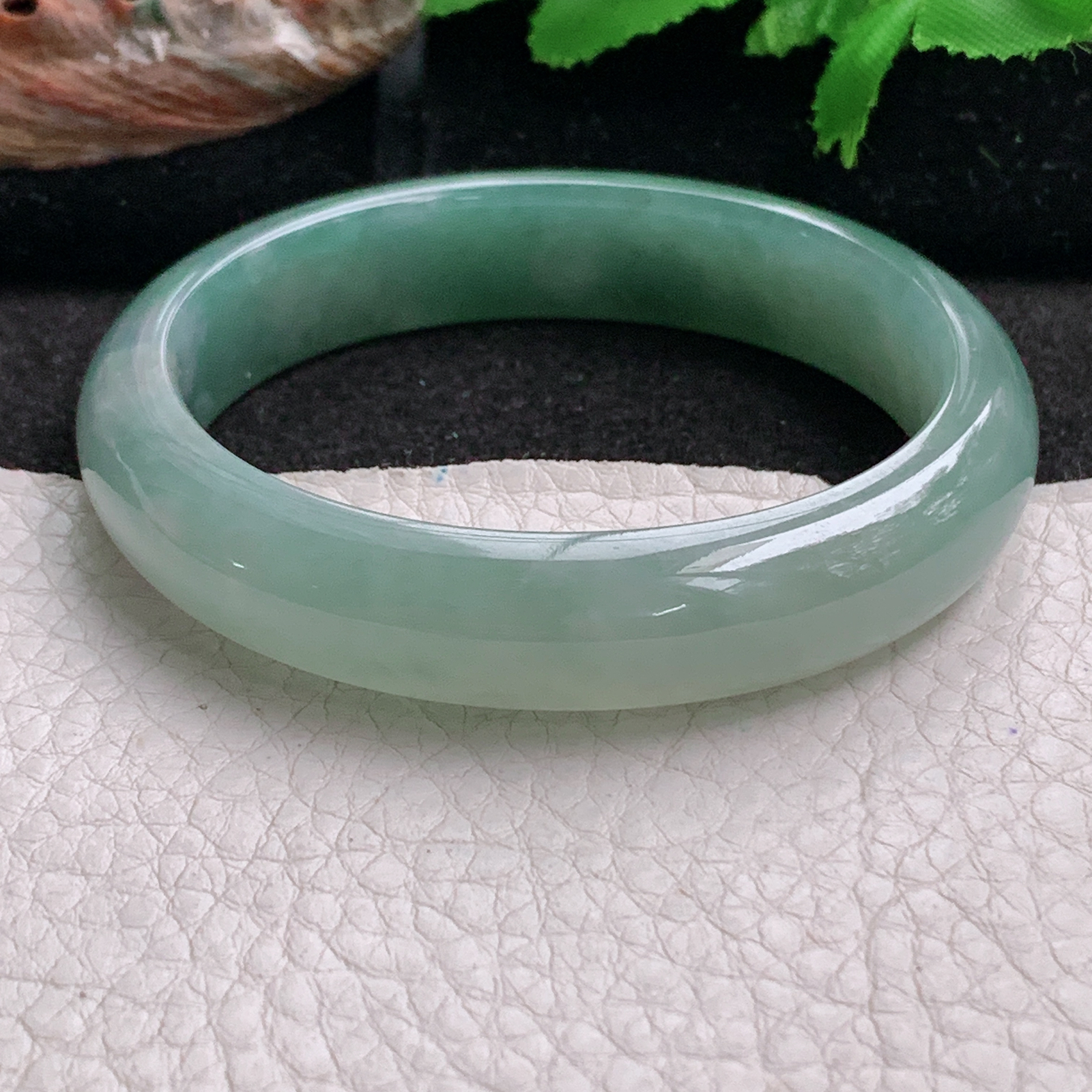 ee实拍53.6*50*12*7.4贵妃镯 天然缅甸翡翠a货手镯冰油蛋形玉镯子