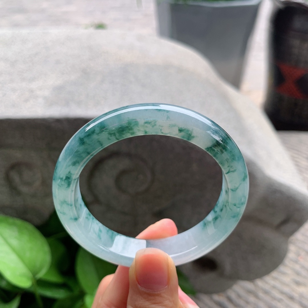 圈口 54.5-12.5-8.3【冰飘花正圈手镯】正圈54 58可戴