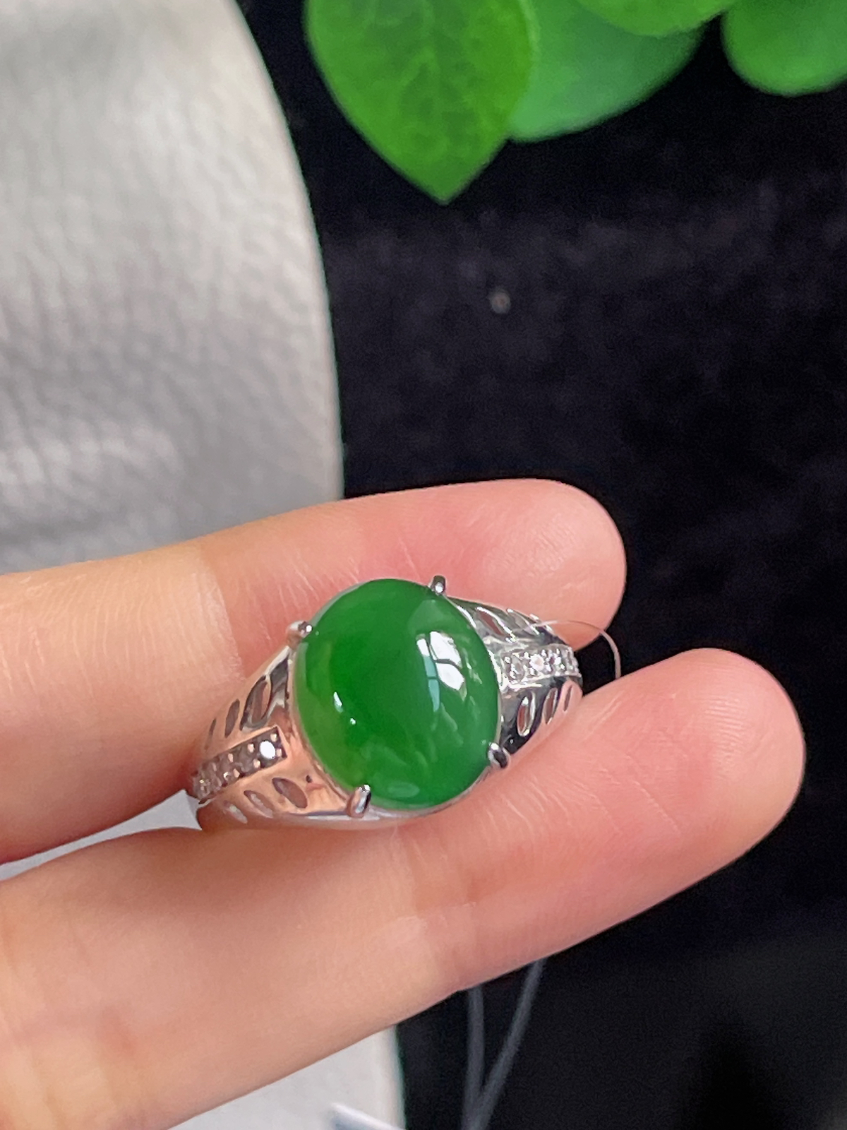 s925银 翡翠戒指
