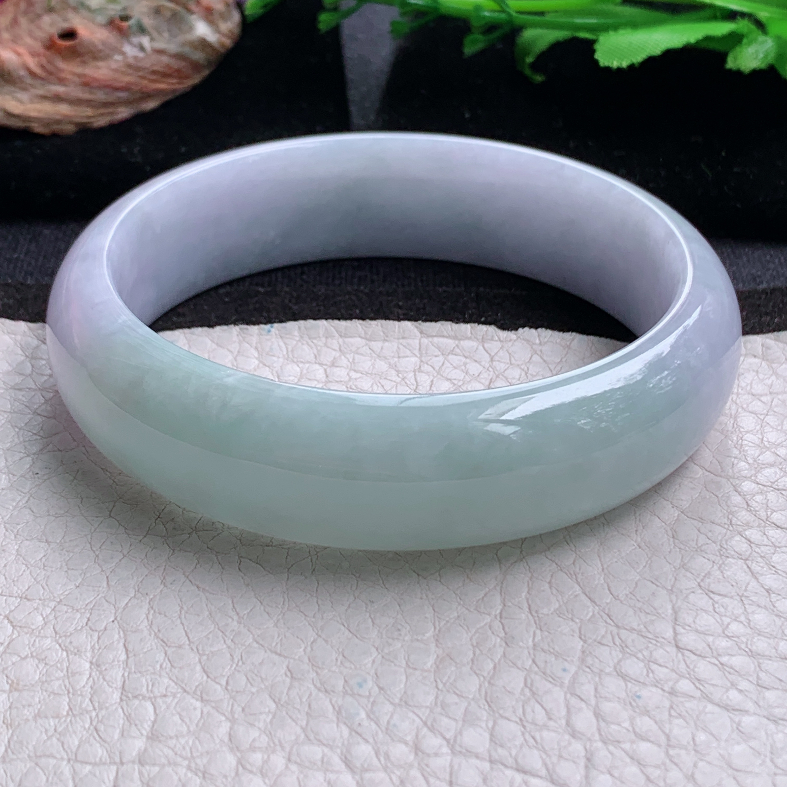 js大圈口62*17.6*8.2轮胎镯 天然缅甸翡翠a货手镯春带彩正圈玉镯子