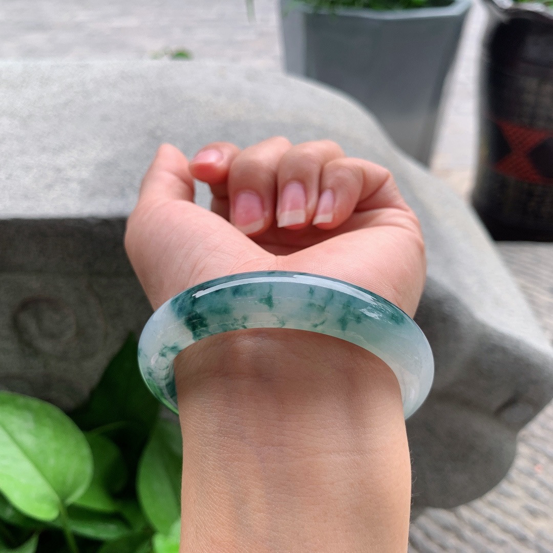 圈口 54.5-12.5-8.3【冰飘花正圈手镯】正圈54 58可戴