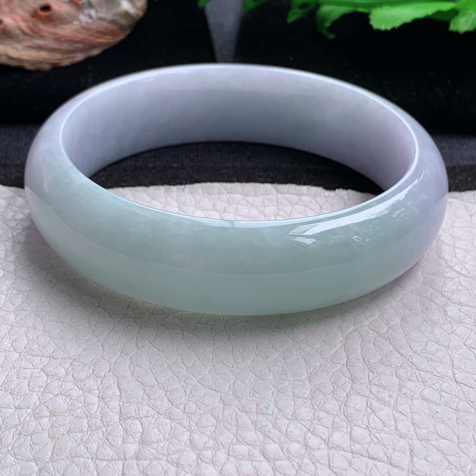 js大圈口62*17.6*8.2轮胎镯 天然缅甸翡翠a货手镯春带彩正圈玉镯子