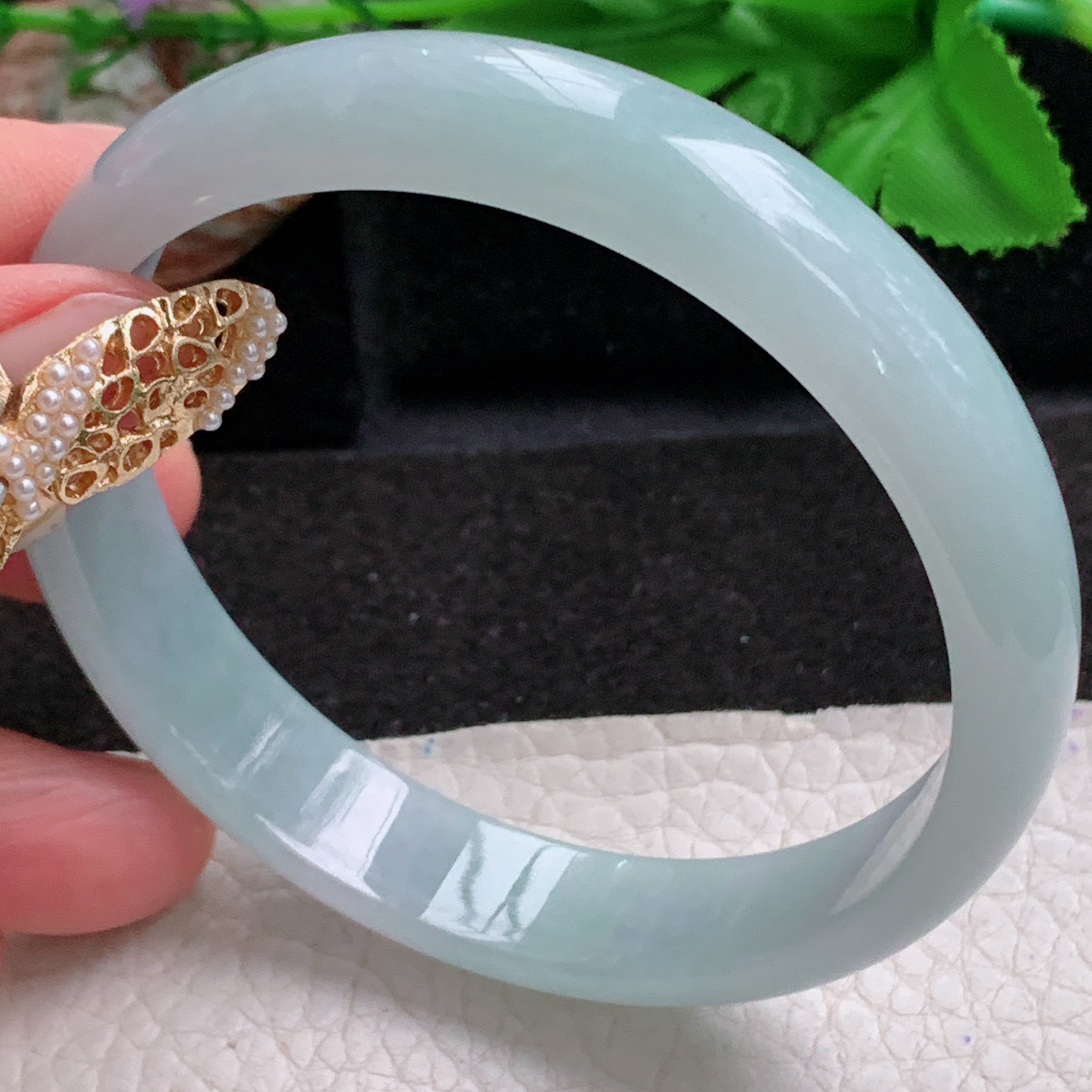 ee大圈口61*12.5*6.3平安镯 天然缅甸翡翠a货手镯冰晴正圈玉镯子