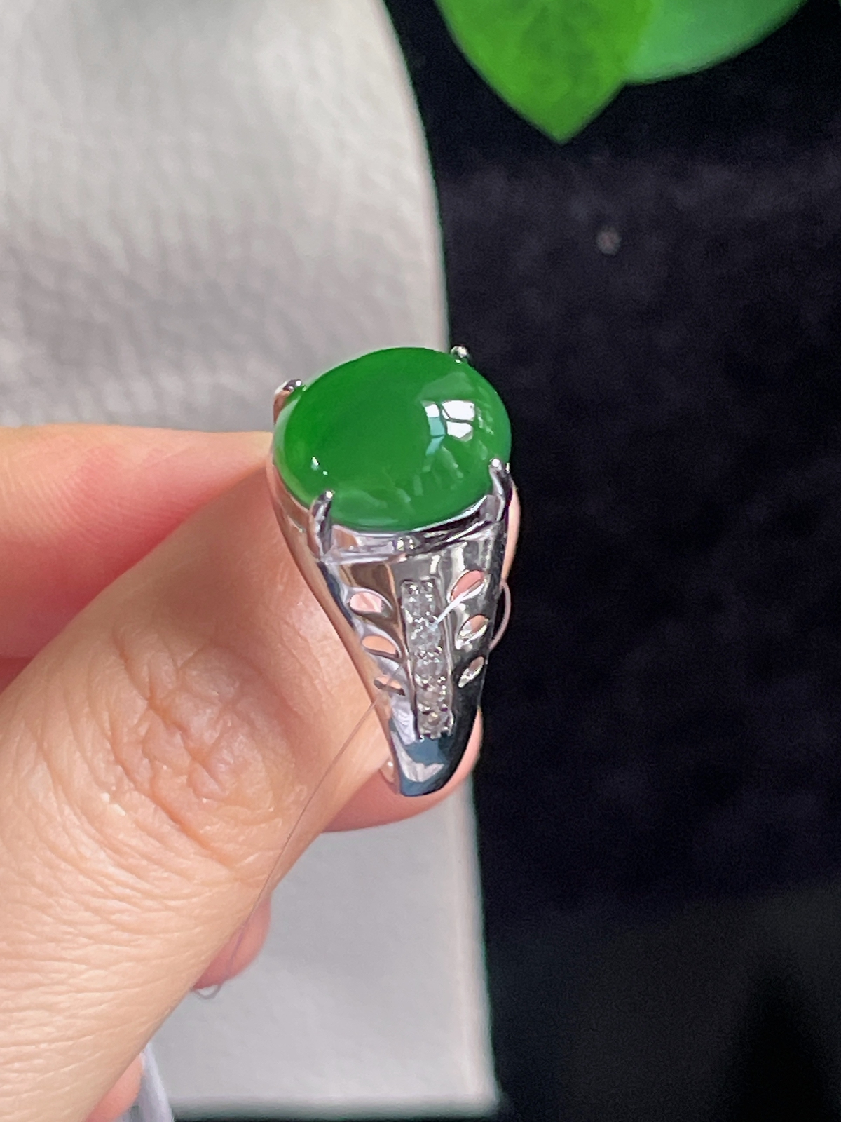 s925银 翡翠戒指