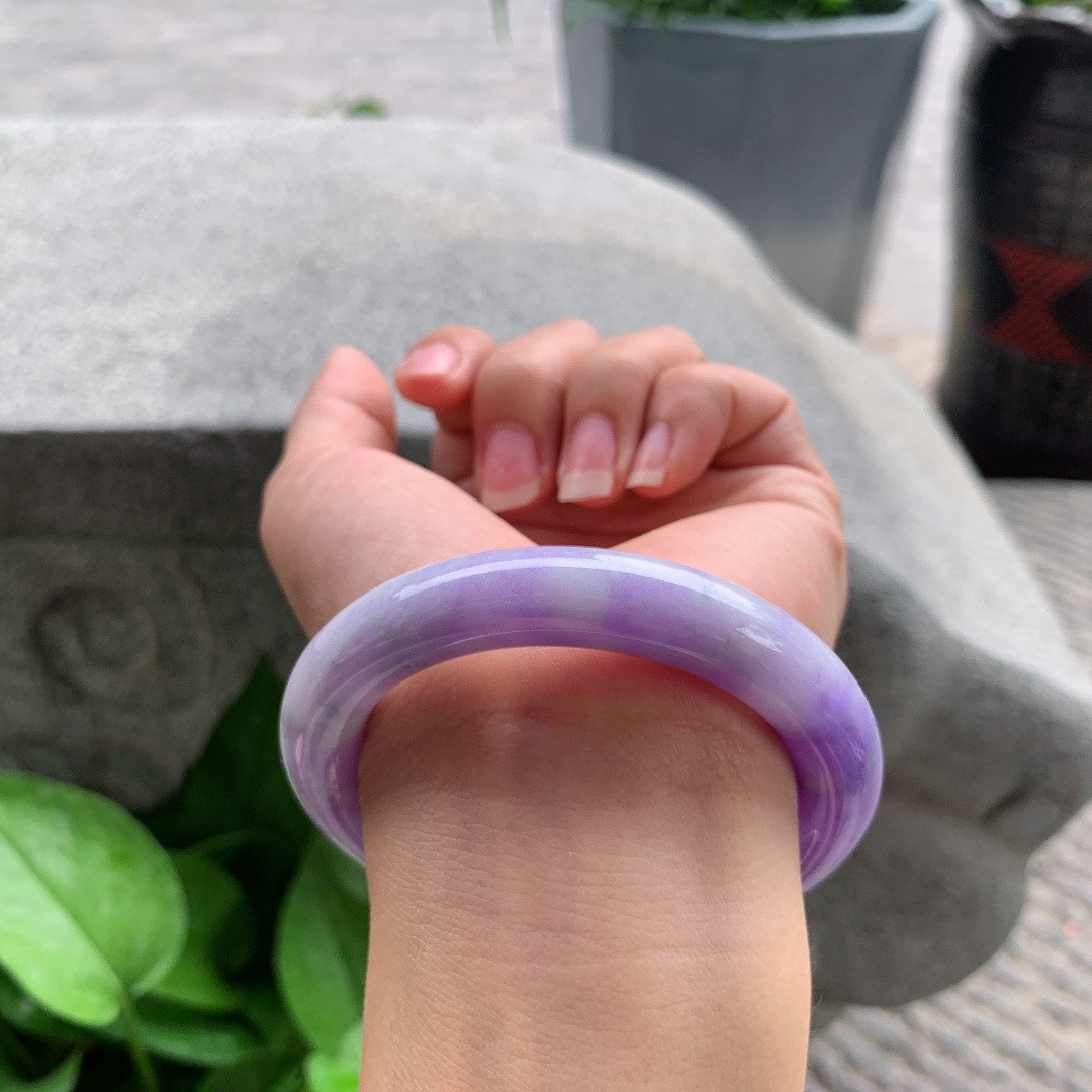 圈口 54.5-10.6【浓紫圆条手镯】圆条54 55可戴