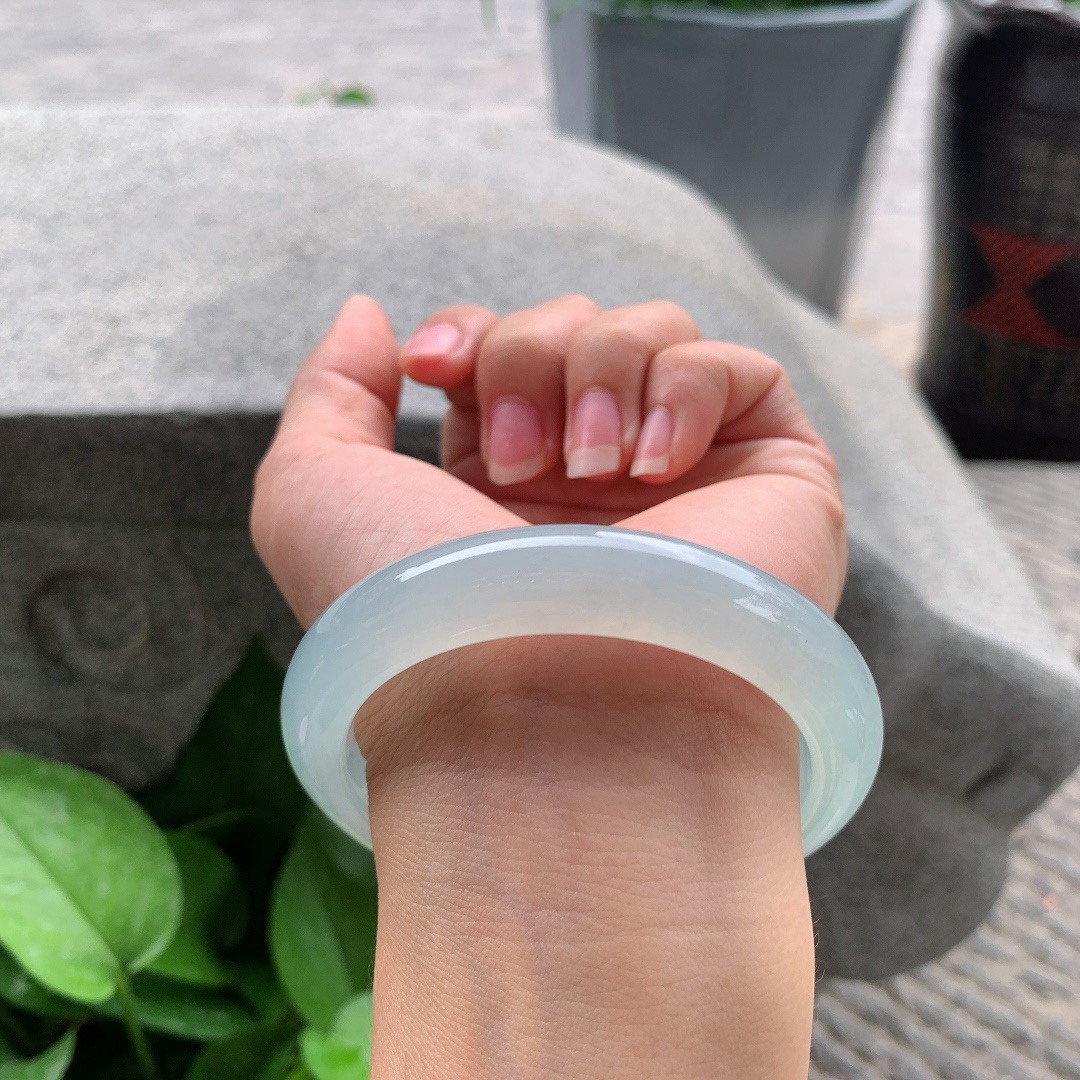 大圈口58.5-11.8-9.4 【冰种晴正圈手镯】正圈58 59可戴