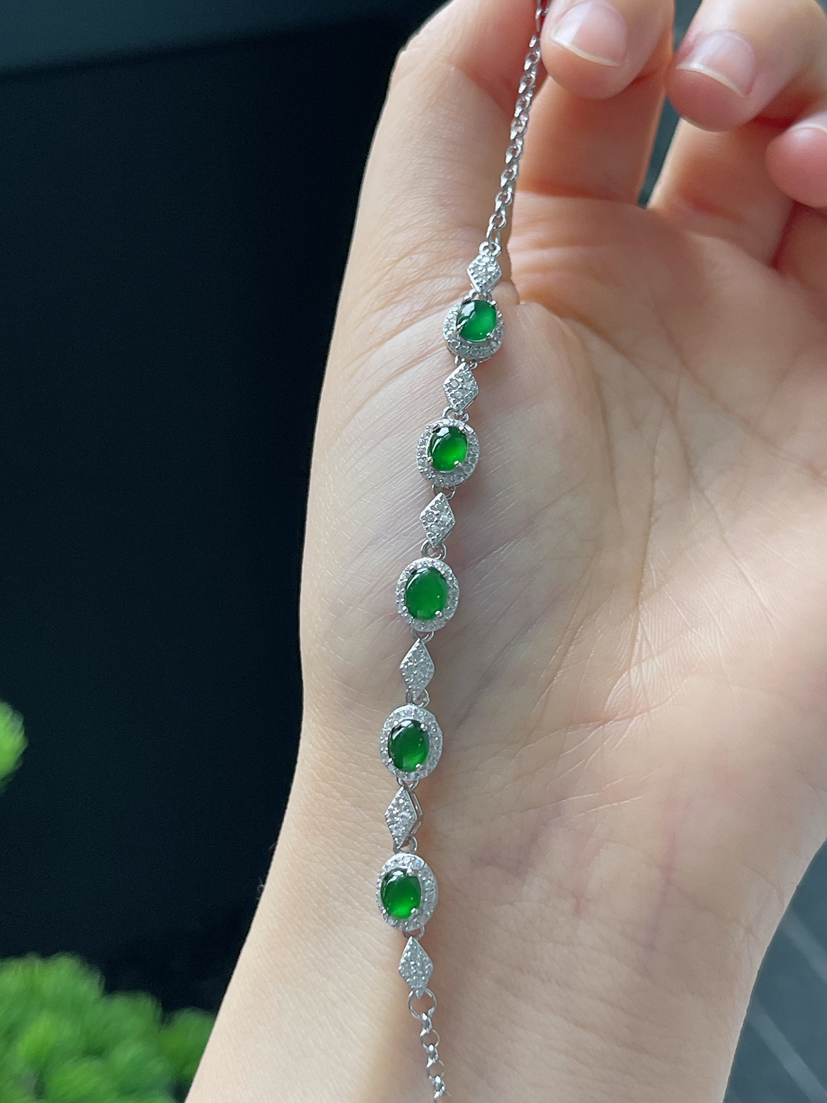 s925银 翡翠手链