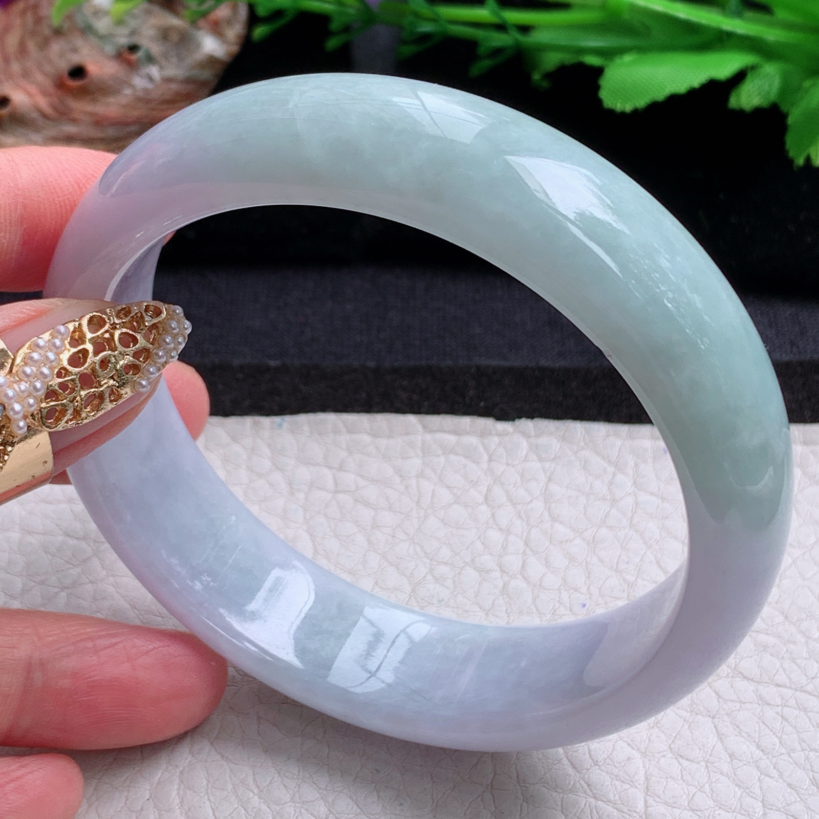 js大圈口62*17.6*8.2轮胎镯 天然缅甸翡翠a货手镯春带彩正圈玉镯子