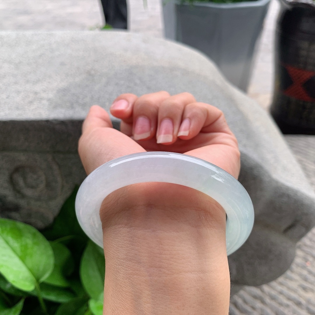 圈口57.8-11.7 【冰种晴圆条手镯】圆条57 58可戴